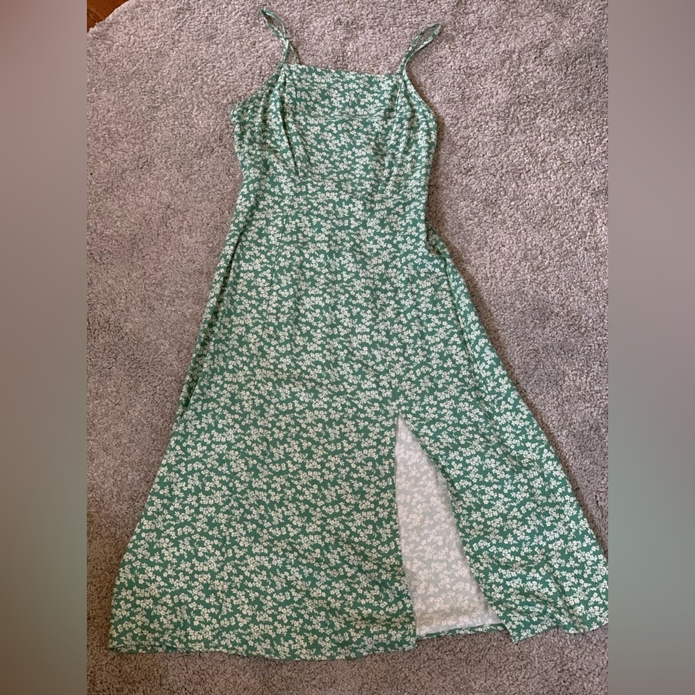 American Eagle green floral Midi sundress - size XS